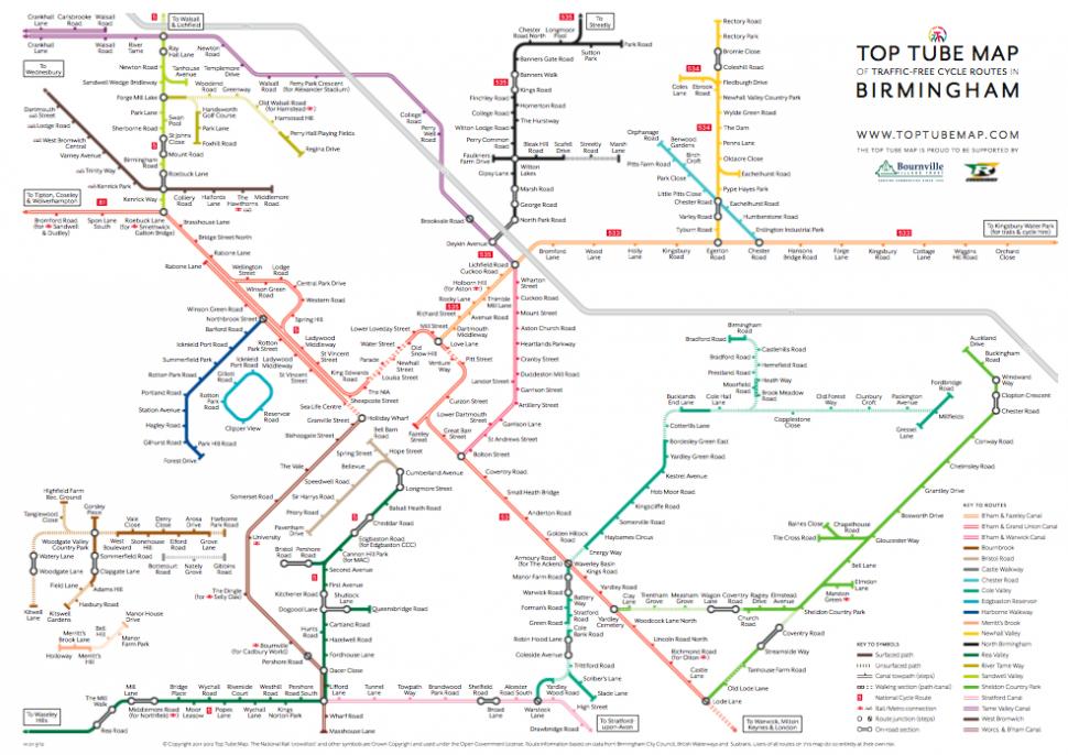 Birmingham Top Tube Map 